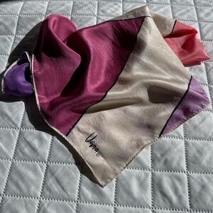 Vana 100% Silk Scarf 30”x30”Abstract Geometric Design Vintage Chic Coquette